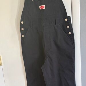 Black Overalls with Silver Buttons